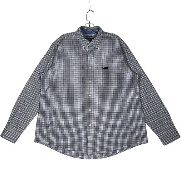 Chaps Mens Button Down Shirt Size XL Blue Plaid‎ Long Sleeve Easy Care Pocket - Picture 1 of 7